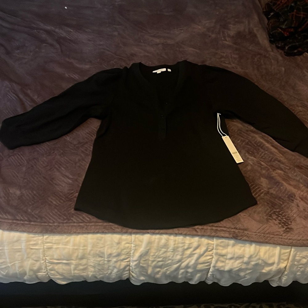 NWT 3/4 sleeve black top